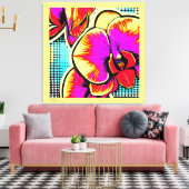 ORQUÍDEAS EM POP-ART - impressão em tela Leinwanddruck (Insitu (Wohnzimmer))