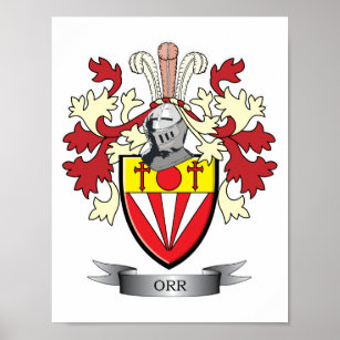 Orr Family Crest Coat of Arms Poster