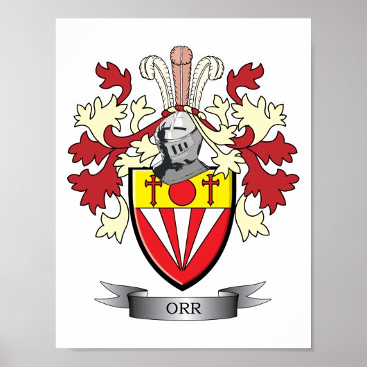 Orr Family Crest Coat of Arms Poster (Vorne)