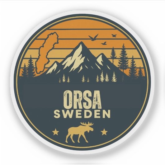 Orsa, Schweden Schweden Aufkleber (Vorderseite)