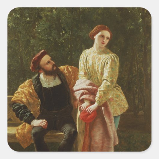Orsino und Viola Quadratischer Aufkleber (Vorderseite)