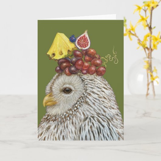 Orson the Ural Eule card Karte (Gelbe Blume)