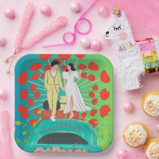 Ort der Hochzeitsfeier Pappteller (Party)