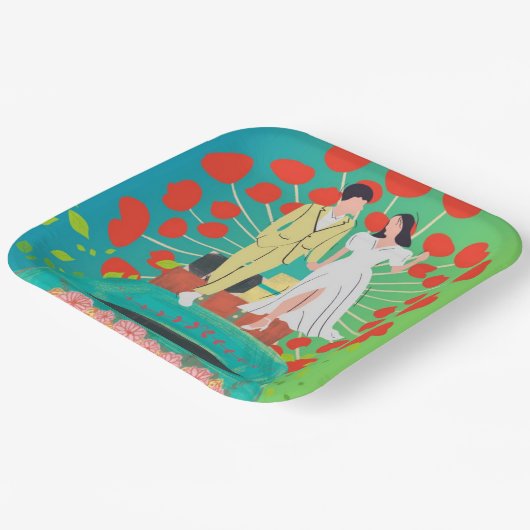 Ort der Hochzeitsfeier Pappteller (Gewinkelt)