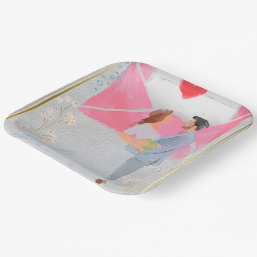 Ort der Hochzeitsfeier Pappteller (Gewinkelt)