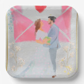 Ort der Hochzeitsfeier Pappteller (Vorderseite)