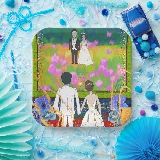 Ort der Hochzeitsfeier Pappteller (Party)