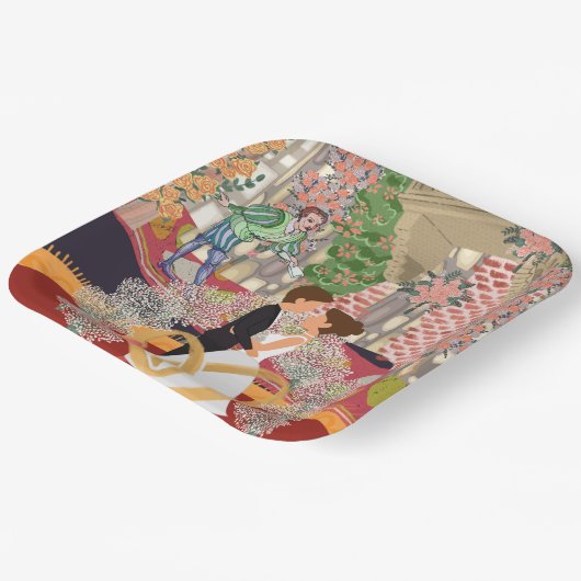 Ort der Hochzeitsfeier Pappteller (Gewinkelt)