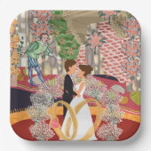 Ort der Hochzeitsfeier Pappteller (Vorderseite)