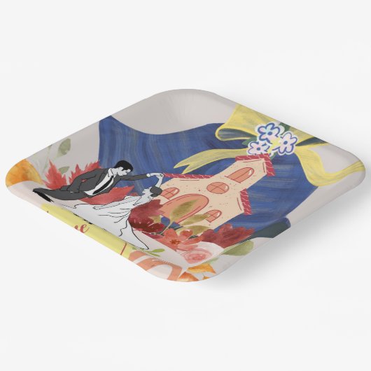 Ort der Hochzeitsfeier Pappteller (Gewinkelt)