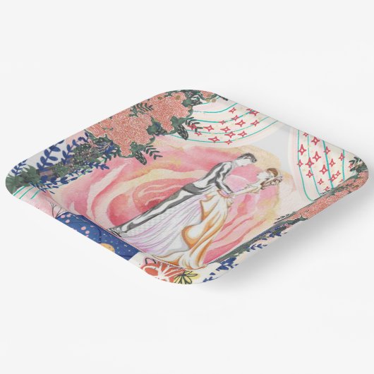 Ort der Hochzeitsfeier Pappteller (Gewinkelt)