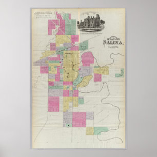 Ort der Stadt Salina, Kansas Poster