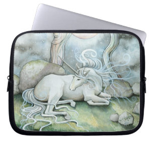 Ort des Friedens Wasserfarben Kunst Einhorn Fantas Laptopschutzhülle