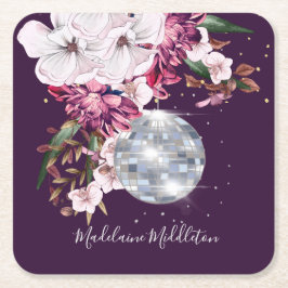 Ort Escort Name Sitzplatz Disco Blumen Burgund Rechteckiger Pappuntersetzer