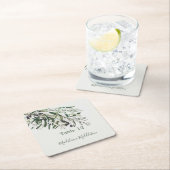 Ort Escort Name Sitzplatz italienische Olivenzweig Rechteckiger Pappuntersetzer (Vor Ort)