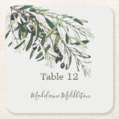Ort Escort Name Sitzplatz italienische Olivenzweig Rechteckiger Pappuntersetzer (Vorderseite)