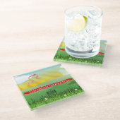 Ort Escort Name Sitzplätze Tiles Rustikales Festiv Glasuntersetzer (Schrägansicht)