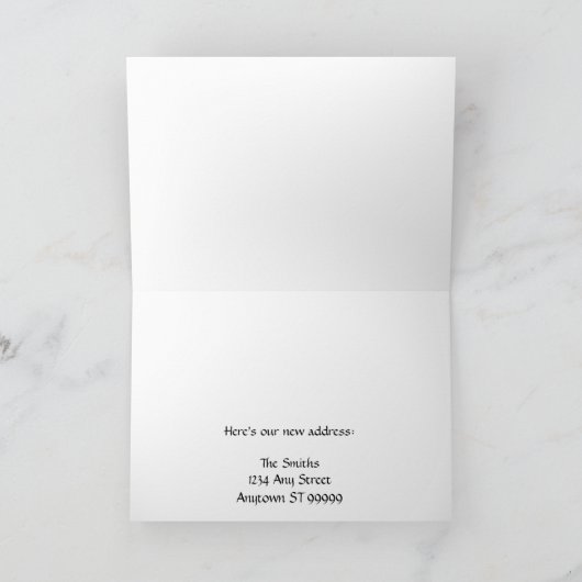 Ort für das Boot Sonnige Änderung der Adresse Ankündigung (Innenseite)