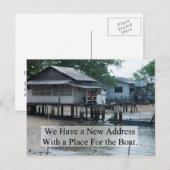 Ort für das Boot Sonnige Änderung der Adresse Ankündigungspostkarte (Vorne/Hinten)