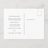 Ort nennen wir Zuhause Script Modern Simple Moving Ankündigungspostkarte (Rückseite)