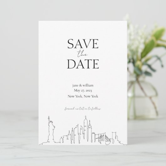 Ort Save the Date - New York City Einladung (Stehend Vorderseite)