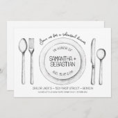 Ort Sketch Probe Abendessen Einladung (Vorne/Hinten)