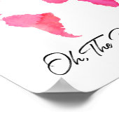 Orte, an denen sie rosa Wasserfarbenweltkarte ziti Poster (Ecke)