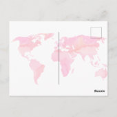 Orte, an denen sie rosa Wasserfarbenweltkarte ziti Postkarte (Rückseite)