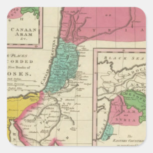 Orte, die in den fünf Büchern des Moses aufgezeich Quadratischer Aufkleber