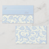 Orte für Elfenbein und Blaue Damaskaden Platzkarte (Vorne/Hinten)