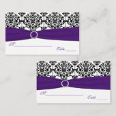 Orte für lila, weiße und schwarze Damaskaden Platzkarte (Vorne/Hinten)