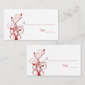 Orte in Rot und Weiß Platzkarte (Vorne/Hinten)