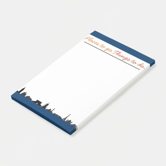 Orte zu gehen, Dinge zu tun, große Post-it Klebezettel (angewinkelt)