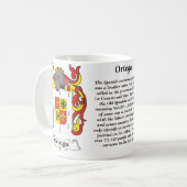 Ortega-Familien-Wappen Tasse (Vorderseite Links)