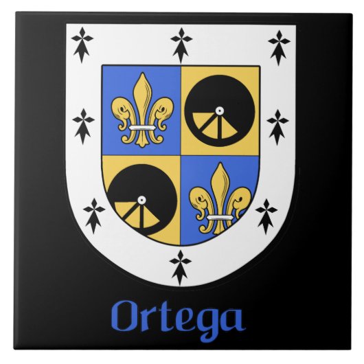 Ortega Family Shield Decorations Fliese (Vorderseite)