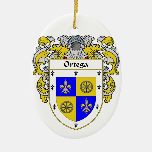 Ortega-Wappen/Familienwappen Keramik Ornament (Vorne)