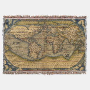 Ortelius 1570 Weltkarte: Antike Kartographie Decke