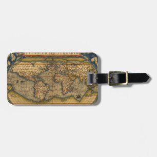 Ortelius 1570 Weltkarte: Antike Kartographie Gepäckanhänger