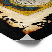 Ortelius' alte Weltkarte im rustikalen Grunge-Stil Poster (Ecke)