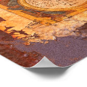 Ortelius' Alte Weltkarte im Rusty Grunge Stil Poster (Ecke)