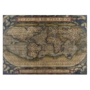 Ortelius Weltkarte 1570 Schneidebrett