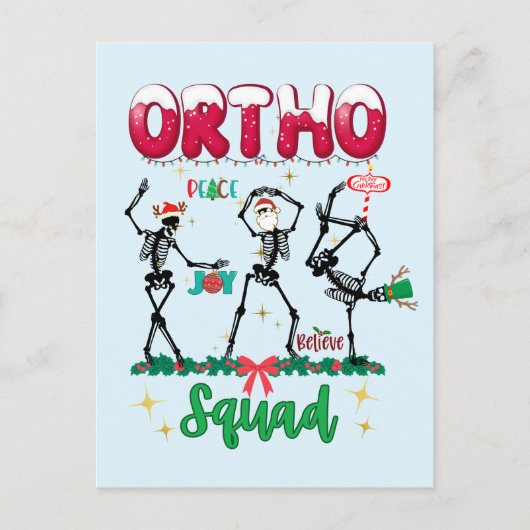 Ortho Christmas Squad Ortho Orthopedic Coworker M Postkarte (Vorderseite)