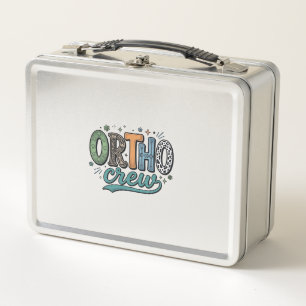 Ortho Crew Vintage Zahnärzteteam Vektor Design_1 Metall Brotdose