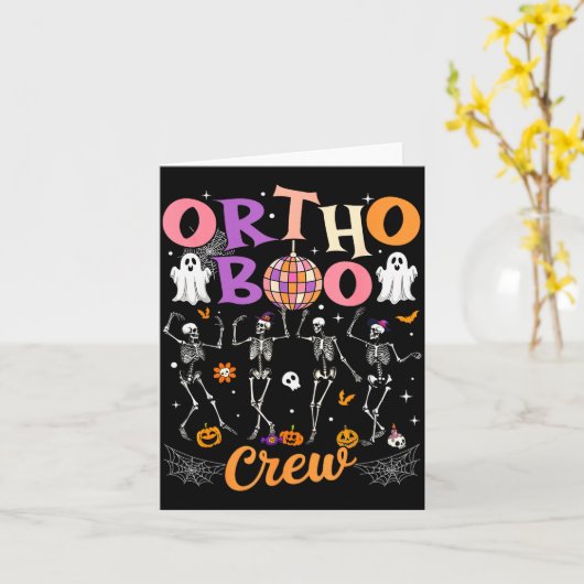 Ortho Orthopedic Halloween Boo Crew Skeleton Danci Karte (Gelbe Blume)