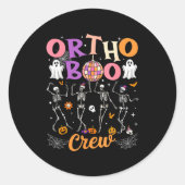 Ortho Orthopedic Halloween Boo Crew Skeleton Danci Runder Aufkleber (Vorderseite)