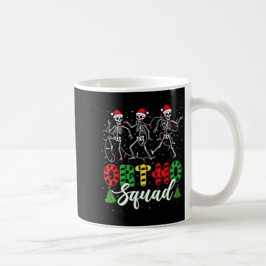 Ortho Squad Christmas Three Santa Skeletons Proud  Kaffeetasse (Rechts)