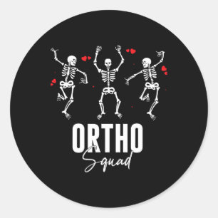 Ortho Squad Dancing Skelett Orthopädische Valentin Runder Aufkleber