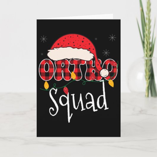 Ortho Squad Plaid Fun Christmas Orthopedics Crew X Karte (Vorderseite)