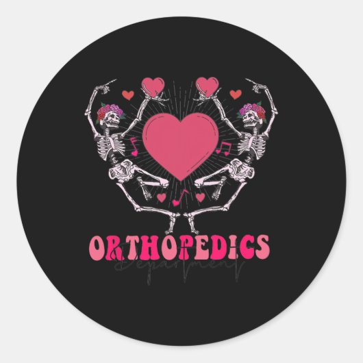 Ortho Squad Retro Valentine#39;s Day Nurse Orthope Runder Aufkleber (Vorderseite)