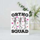 Ortho Squad Tanzen Skelett Valentine Postkarte (Stehend Vorderseite)